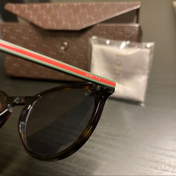 Gucci Sunglasses Green & Red Mens Tortoiseshell Brown/Black worn 4x W/Case/cloth - Picture 4 of 7